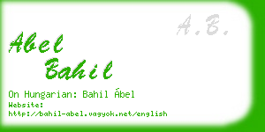 abel bahil business card
